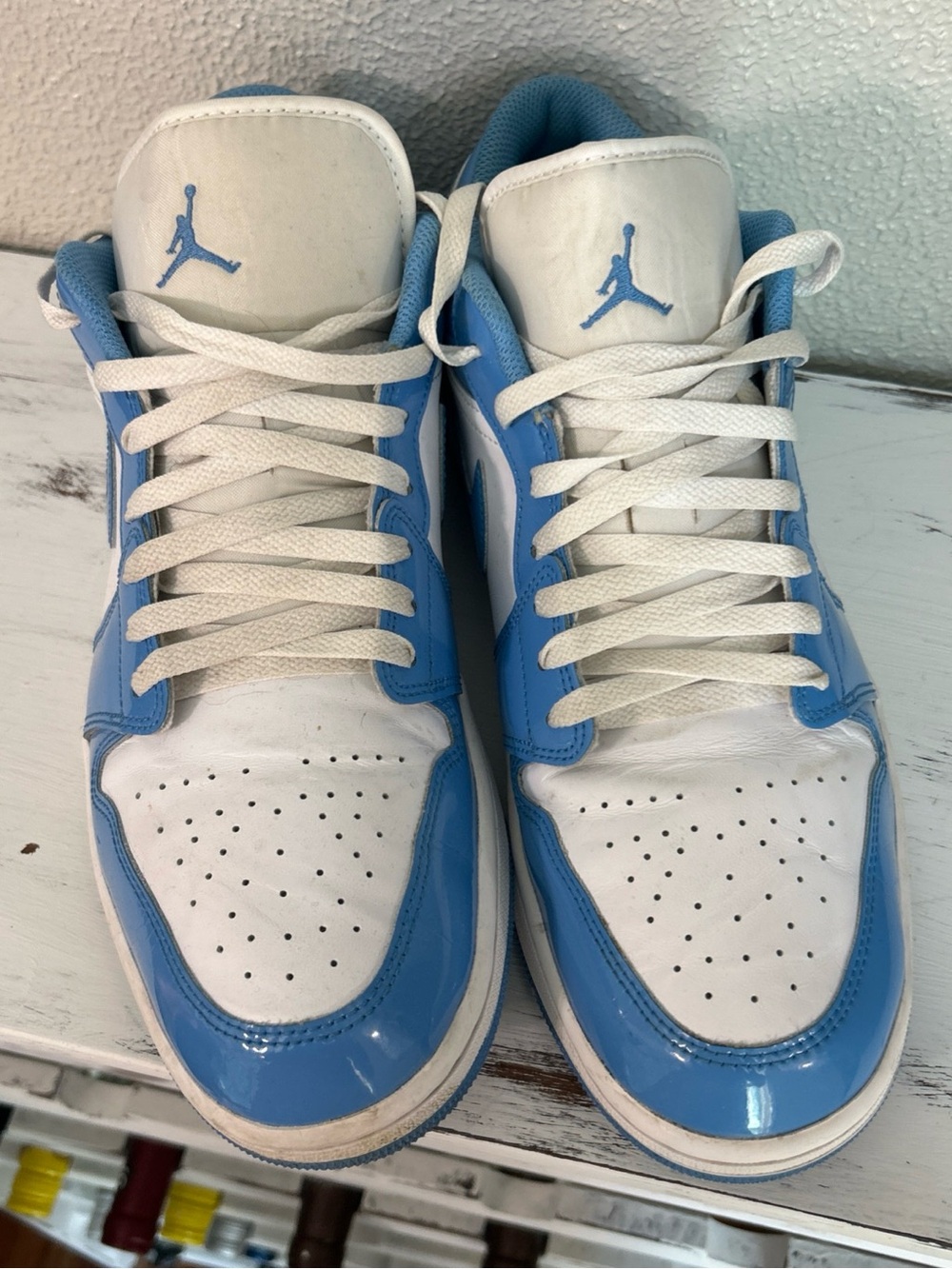 Jordan Low Top Sneakers in Light Blue and White